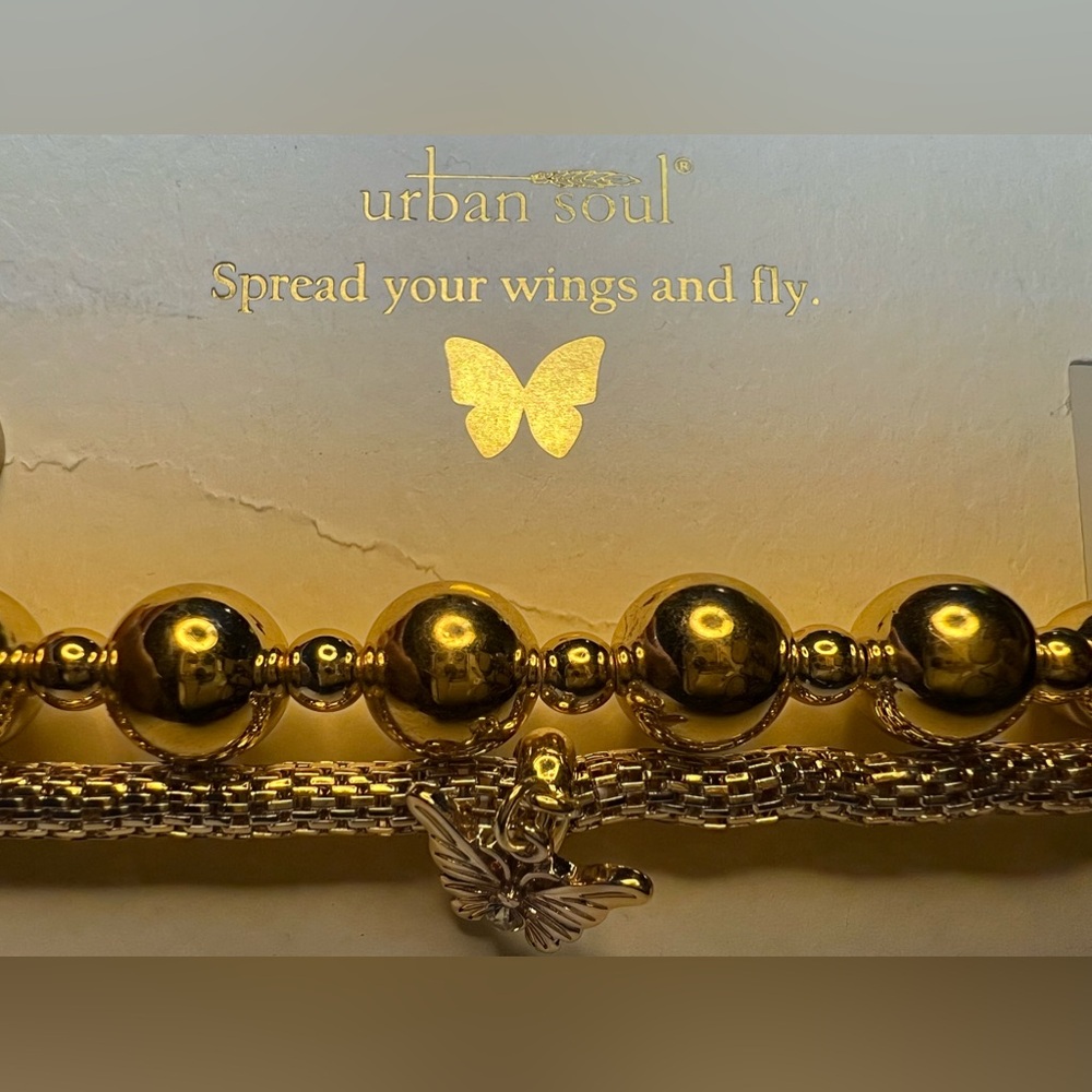 Gold tone bracelet 2pack urban soul